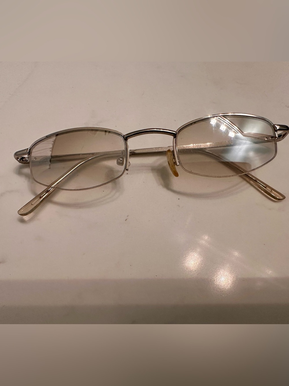 Silver Rim Oval Eyeglasses with Clear Lenses